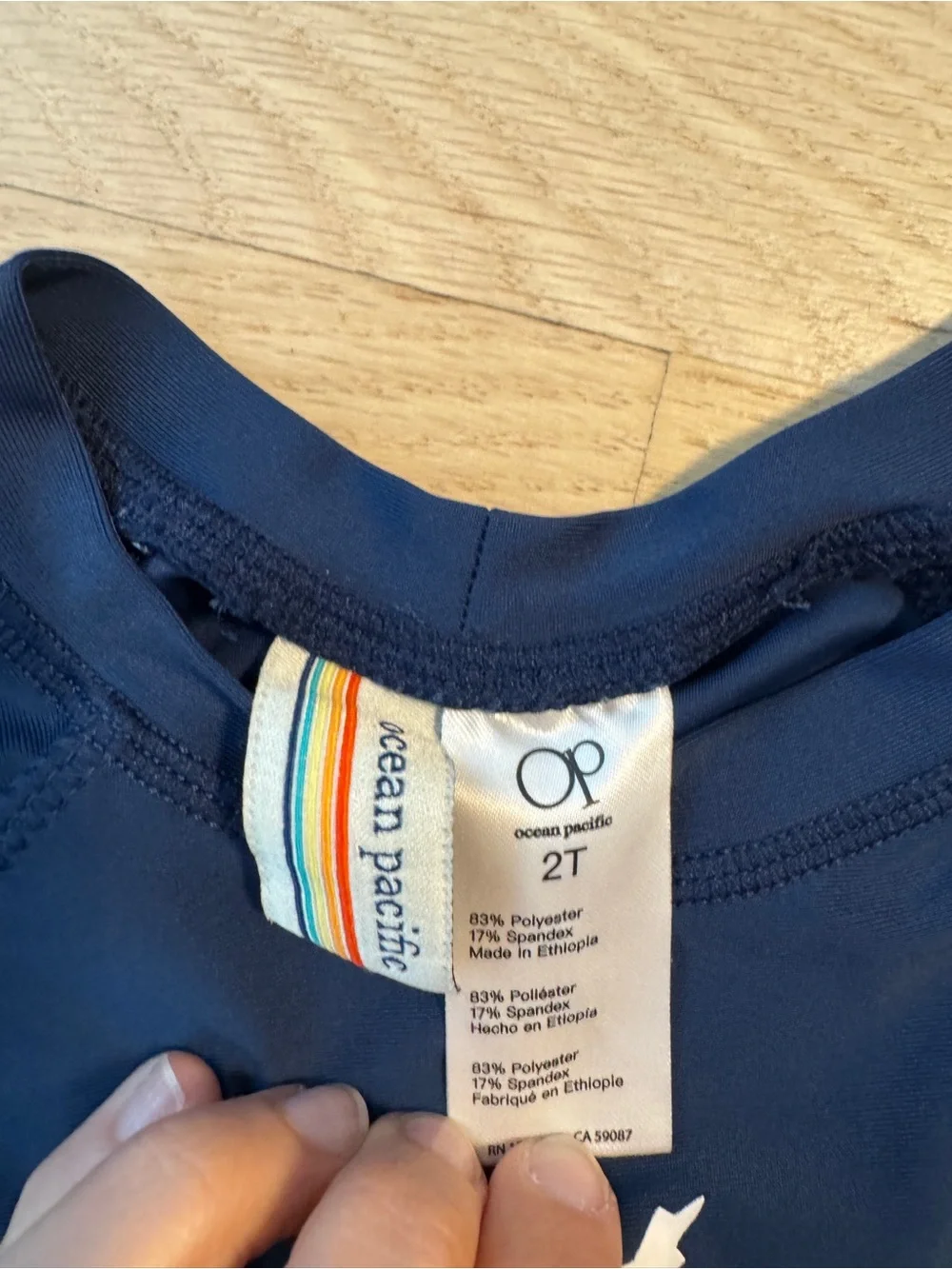 OP Kids Navy Blue Rashguard with Surfboard Graphic